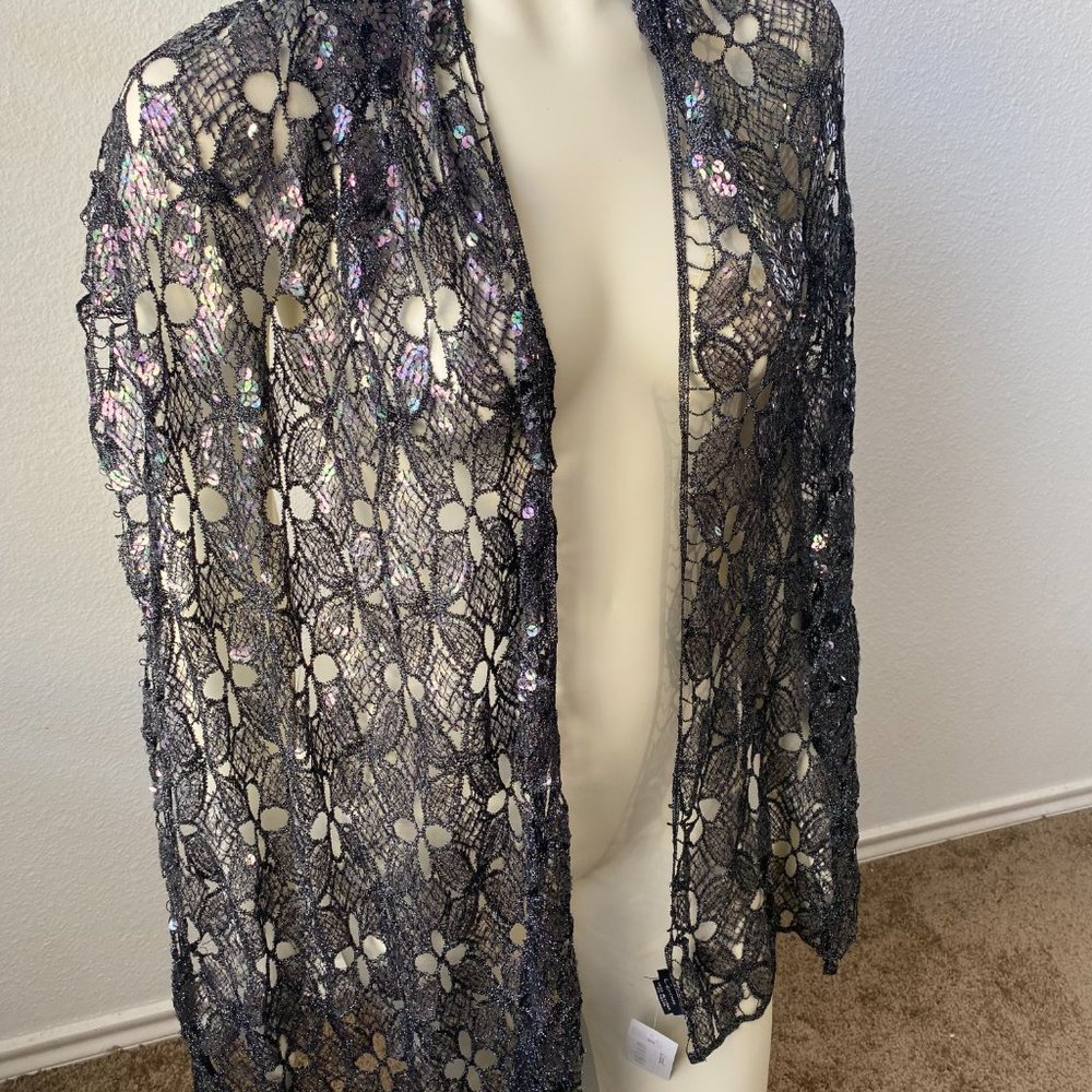 Cejon Women's Black Full Sequin Casual Wrap Scarf Very One Size Nice Scarf $36 - Picture 4 of 4